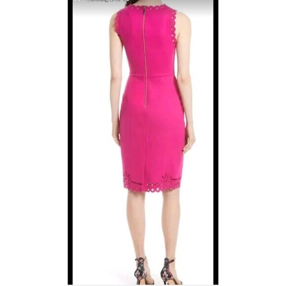 Ted Baker Fuchsia Verita Dress, Embroidered Detail, Sleeveless, NWOT, Sz. 4 - Picture 1 of 10